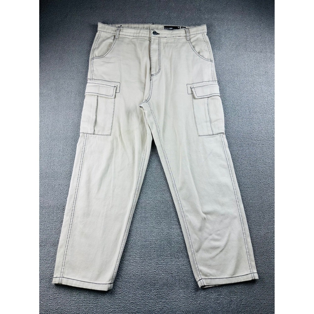 WXYZ MFG CO. Cargo Pants Men 38 Tan Relaxed Loose Baggy Skate Streetwear Utility